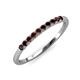 3 - Emlynn 2.40 mm Red Garnet 10 Stone Wedding Band 