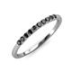 3 - Emlynn 2.40 mm Black Diamond 10 Stone Wedding Band 