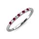 3 - Emlynn 2.40 mm Ruby and Diamond 10 Stone Wedding Band 