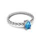 3 - Helen Oval Cut Blue Topaz Solitaire Promise Ring 