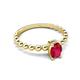 3 - Helen Oval Cut Ruby Solitaire Promise Ring 