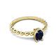3 - Helen Oval Cut Blue Sapphire Solitaire Promise Ring 