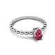 3 - Helen Oval Cut Pink Tourmaline Solitaire Promise Ring 