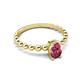 3 - Helen Oval Cut Pink Tourmaline Solitaire Promise Ring 