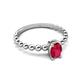 3 - Helen Oval Cut Ruby Solitaire Promise Ring 