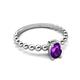 3 - Helen Oval Cut Amethyst Solitaire Promise Ring 