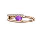 1 - Linnea Bold Oval Amethyst and Round Diamond Bypass Promise Ring 