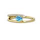 1 - Linnea Bold Oval Blue Topaz and Round Diamond Bypass Promise Ring 