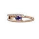 1 - Linnea Bold Oval Iolite and Round Diamond Bypass Promise Ring 