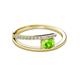 2 - Linnea Bold Oval Peridot and Round Diamond Bypass Promise Ring 