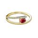 2 - Linnea Bold Oval Ruby and Round Diamond Bypass Promise Ring 