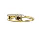 1 - Linnea Bold Oval Smoky Quartz and Round Diamond Bypass Promise Ring 