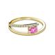 2 - Linnea Bold Oval Pink Sapphire and Round Diamond Bypass Promise Ring 