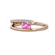 1 - Linnea Bold Oval Pink Sapphire and Round Diamond Bypass Promise Ring 