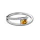 2 - Linnea Bold Oval Citrine and Round Diamond Bypass Promise Ring 