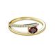 2 - Linnea Bold Oval Red Garnet and Round Diamond Bypass Promise Ring 