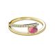 2 - Linnea Bold Oval Rhodolite Garnet and Round Diamond Bypass Promise Ring 