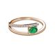 2 - Linnea Bold Oval Emerald and Round Diamond Bypass Promise Ring 