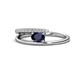 1 - Linnea Bold Oval Blue Sapphire and Round Diamond Bypass Promise Ring 