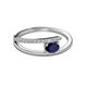 2 - Linnea Bold Oval Blue Sapphire and Round Diamond Bypass Promise Ring 