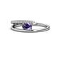 1 - Linnea Bold Oval Iolite and Round Diamond Bypass Promise Ring 
