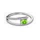 2 - Linnea Bold Oval Peridot and Round Diamond Bypass Promise Ring 