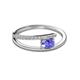 2 - Linnea Bold Oval Tanzanite and Round Diamond Bypass Promise Ring 