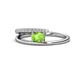 1 - Linnea Bold Oval Peridot and Round Diamond Bypass Promise Ring 