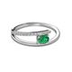 2 - Linnea Bold Oval Emerald and Round Diamond Bypass Promise Ring 