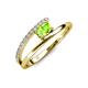 3 - Linnea Bold Oval Peridot and Round Diamond Bypass Promise Ring 