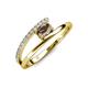 3 - Linnea Bold Oval Smoky Quartz and Round Diamond Bypass Promise Ring 