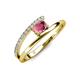 3 - Linnea Bold Oval Rhodolite Garnet and Round Diamond Bypass Promise Ring 