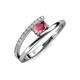 3 - Linnea Bold Oval Rhodolite Garnet and Round Diamond Bypass Promise Ring 