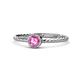 1 - Marian Bold Round Lab Created Pink Sapphire Solitaire Rope Promise Ring 