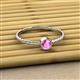 2 - Marian Bold Round Lab Created Pink Sapphire Solitaire Rope Promise Ring 