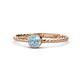 1 - Marian Bold Round Aquamarine Solitaire Rope Promise Ring 