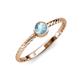3 - Marian Bold Round Aquamarine Solitaire Rope Promise Ring 