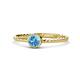 1 - Marian Bold Round Blue Topaz Solitaire Rope Promise Ring 