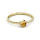 2 - Marian Bold Round Citrine Solitaire Rope Promise Ring 