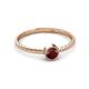 2 - Marian Bold Round Red Garnet Solitaire Rope Promise Ring 