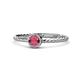1 - Marian Bold Round Rhodolite Garnet Solitaire Rope Promise Ring 