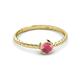 2 - Marian Bold Round Rhodolite Garnet Solitaire Rope Promise Ring 