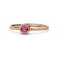 1 - Marian Bold Round Rhodolite Garnet Solitaire Rope Promise Ring 