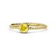 1 - Marian Bold Round Lab Created Yellow Sapphire Solitaire Rope Promise Ring 