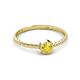2 - Marian Bold Round Lab Created Yellow Sapphire Solitaire Rope Promise Ring 