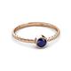 2 - Marian Bold Round Blue Sapphire Solitaire Rope Promise Ring 