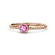 1 - Marian Bold Round Lab Created Pink Sapphire Solitaire Rope Promise Ring 