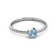 2 - Marian Bold Round Aquamarine Solitaire Rope Promise Ring 