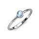 3 - Marian Bold Round Aquamarine Solitaire Rope Promise Ring 