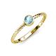 3 - Marian Bold Round Aquamarine Solitaire Rope Promise Ring 